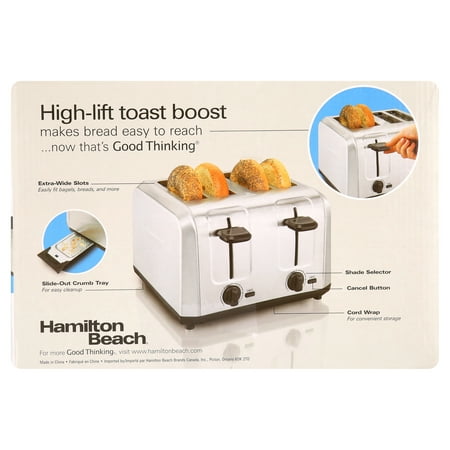 Hamilton Beach - 4-Slice Stainless Steel Extra Wide-Slot Toaster - Stainless Steel