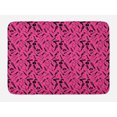 thumbnail image 1 of Hair Salon Bath Mat, Beauty Salon Concept Hairdo Vented Brush Combs Mirrors Scissors, Plush Bathroom Decor Mat with Non Slip Backing, 29.5" X 17.5", Hot Pink and Black, by Ambesonne, 1 of 2