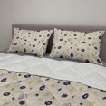 thumbnail image 2 of Flower Comforter & Sham Bedding Set, Gentle Floral Pattern Outline and Abstract Print, 3 pcs Duvet Set Microfiber Filling Quilt, 5 Sizes, Pale Mustard Indigo, by Ambesonne, 2 of 4