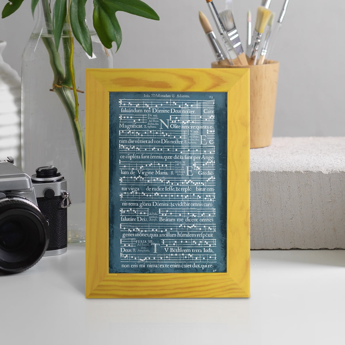 Graphic Songbook II - Framed Print w/glass - Sunflower Yellow