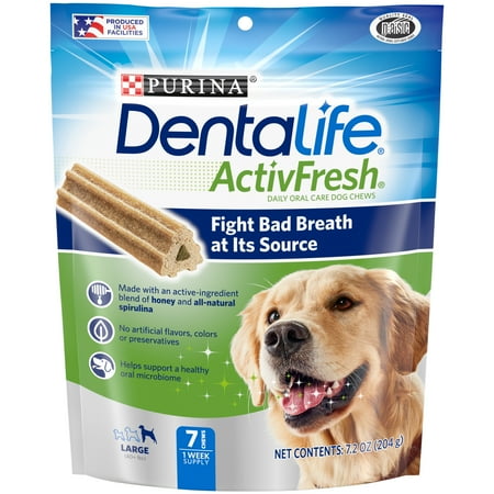 UPC: 0017800182829 | Purina DentaLife Honey & Spirulina Flavor Chunks for Dogs 7 ct Pouch