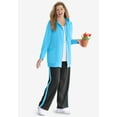 thumbnail image 3 of Woman Within Plus Size Zip Front Hoodie Jacket Long Oversized Fleece Jacket, 3 of 5