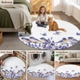 thumbnail image 5 of Flowers Summer Round Rugs for Living Room 6ft Watercolor Purple Bird Lavender Butterfly Non Slip Circle Rug Washable Low-Profile Indoor Carpet for Bedroom, Dining Room, Bathroom, 5 of 9