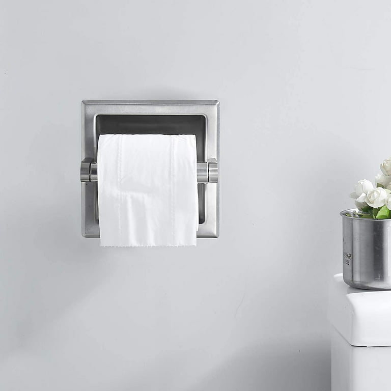 Brushed Nickel Recessed Toilet Paper Holder Wall Mounted Toilet
