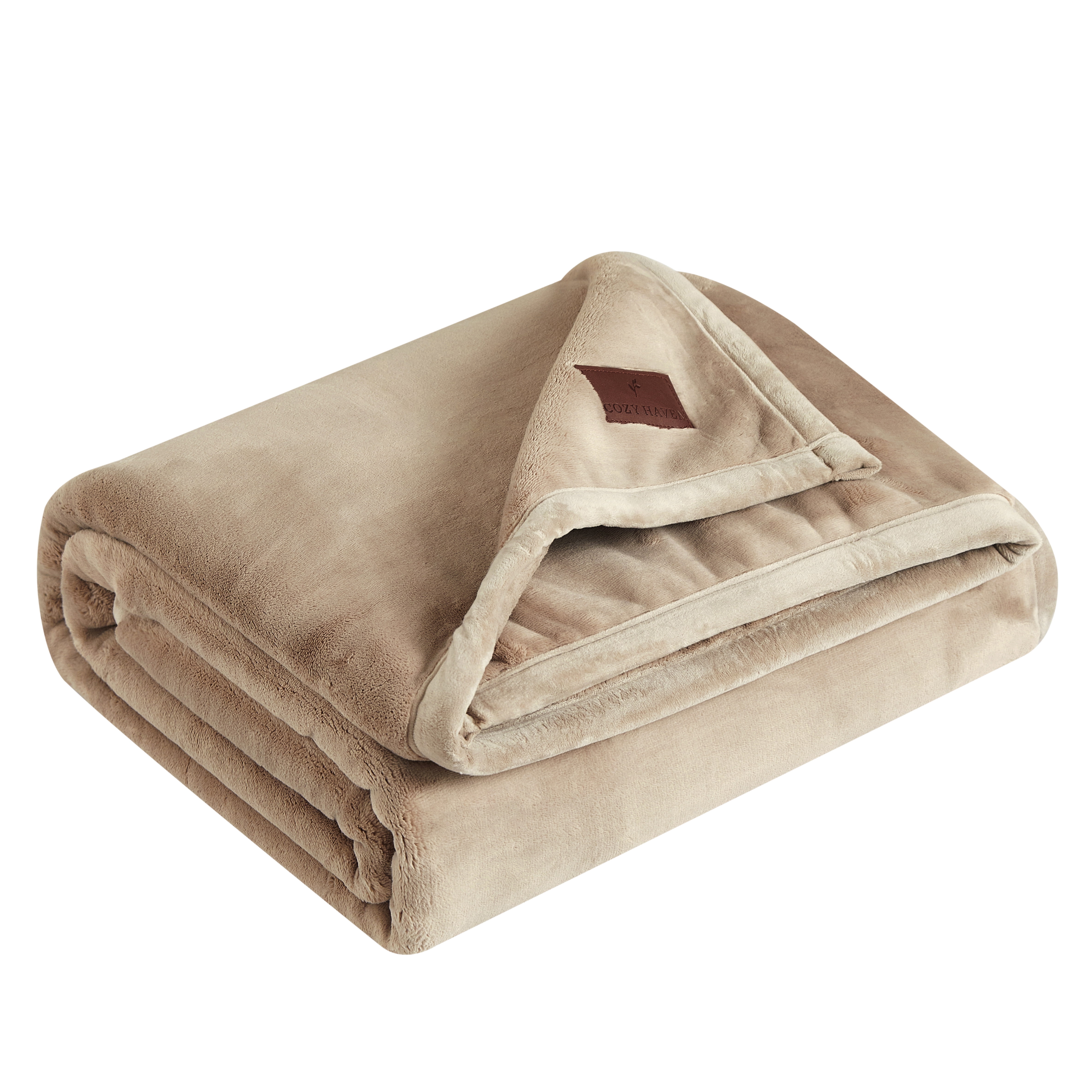 Cozy Haven Lush Plush Throw, French Oak, 50"x72"