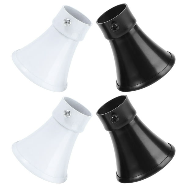 4 piezas de accesorios para barra de cortina con cabeza de trompeta, estilo romano, con extremos de varilla (negro y blanco)