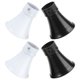 thumbnail image 1 of 4 piezas de accesorios para barra de cortina con cabeza de trompeta, estilo romano, con extremos de varilla (negro y blanco), 1 of 6