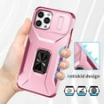 thumbnail image 5 of Allytech Shockproof Back Case for Apple iPhone 13 Pro Max, Military Grade Protective With Ring Holder Stand Compatible with Car Mount Anti-slip Hybrid Rugged Bumper Phone Cover for Men Boys -Pink, 5 of 8