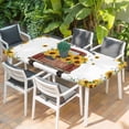 thumbnail image 2 of Sunflower Truck Table Cloths for 4 Foot Rectangle Tables, Yellow Flowers Summer Botanical Watercolor Patio Waterproof Elastic Fitted Tablecloths, Washable Rectangular Table Cover for Camping, 2 of 8