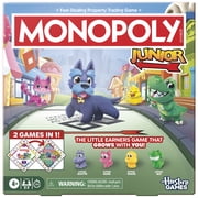 Monopoly Junior Board Game (2026), 2 Games in 1, 2-Sided Board, Preschool Game for Kids 4+