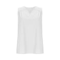 thumbnail image 4 of Htigea Womens V-Neck Tank Tops Cotton Linen Sleeveless Blouses Summer Dressy Casual Tanks White L, 4 of 8