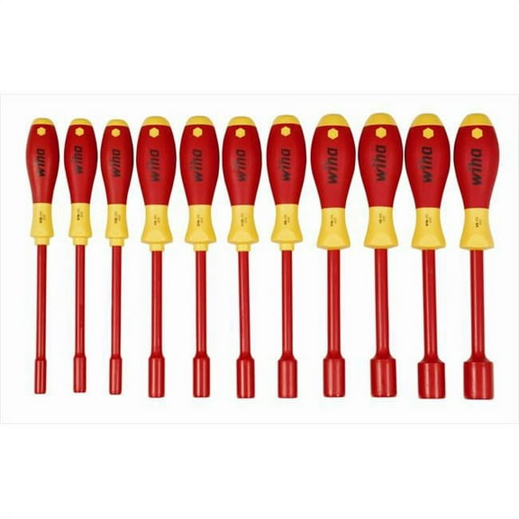 Wiha Nut Driver Set,11 Pieces,SAE,Solid,Ins 32296