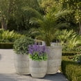 thumbnail image 5 of 3-Piece Modern Concrete Planters Set 15/13/11 Inch, Heavy-Duty Indoor Outdoor Large Flower Pots (SH009), 5 of 11