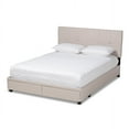 thumbnail image 2 of Baxton Studio Netti Beige Fabric Upholstered 2-Drawer King Size Platform Storage Bed, 2 of 7