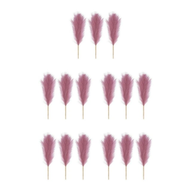 ZheElen 3pcs/set Atmosphere With Artificial Pampas Reed Boho Decor Artificial Flower Pinkish Purple 5Set