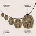thumbnail image 4 of JONATHAN Y Samara 10-Light Indoor/Outdoor 10 ft. Mid-Century Classic LED C7 Lantern Hemp Rope Shaded String Lights, Brown, 4 of 7