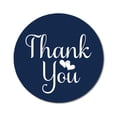 thumbnail image 1 of Darling Souvenir Personalized 1.6 Inches Round Navy Blue DIY Heart Calligraphy Thank You Stickers-45 Pcs, 1 of 4