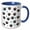 Blue/White, variant on 3drose, Black Paws and Aqua Dots - Pets - Whimsical Animal Art, 11oz Two-tone Green Mug