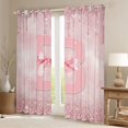 thumbnail image 2 of Manfei Ribbon Bow Knot Personalized Initial B Black Out Curtains for Girls,Bling Glitter Print Splash Curtains Pack of 2 (42x63 Each) for Kids Teens,Breathable Home Decor, 2 of 6