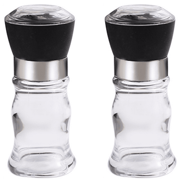 Salt and Pepper Grinder Set Refillable Sea Salt & Peppercorn
