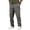 Gray, variant on Men Drawstring Waist Wide Leg Multi Drawstring Cargo Pants Dual Side Zipper Pockets Quick Dry Ripstop Baggy Urban Skate Utility Trousers White XXL
