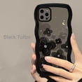 thumbnail image 1 of Funda de teléfono de flores negras transparentes para Samsung S23ULTRA, S22, S21, S20FE, S20, A14, A53, A50, A32, A13, A21S, A31, A23, A11, A04, A03S Fivean unisex, 1 of 2