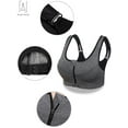 thumbnail image 6 of Gustave Women High Impact Front Zip Sports Bra Push Up Padded Workout Yoga Bras Wirefree Shockproof Fitness Vest Tops "Gray,L", 6 of 10