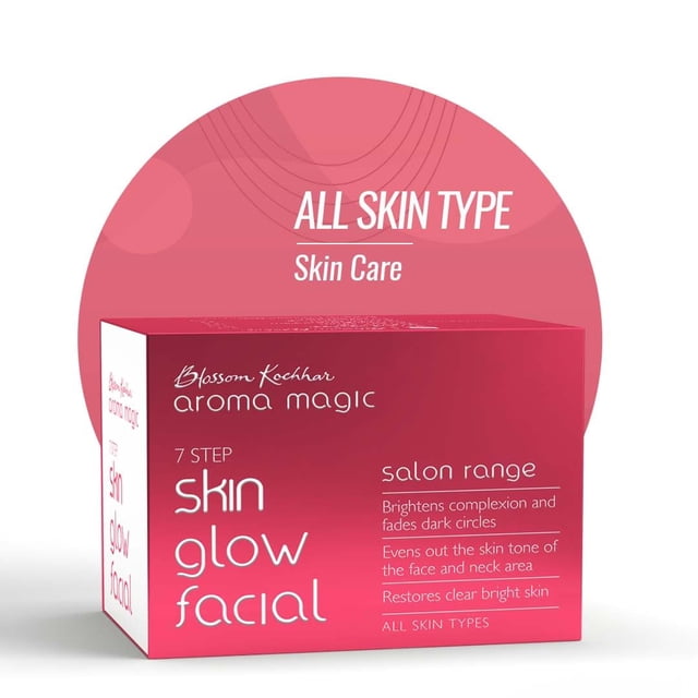 Kit facial Aroma Magic Skin Glow - Multiuso | Set de cuidado de la piel de 7 pasos | Reduce las ojeras | Elimina suavemente la piel muerta | Restaura la piel clara y radiante
