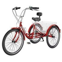 NAIZEA 20" Adult Tricycle, 7 Speed Cruise Trike with Large Basket for Men, Women, Seniors, 3 Wheel Bikes for Exercise Shopping Picnic Outdoor Activities