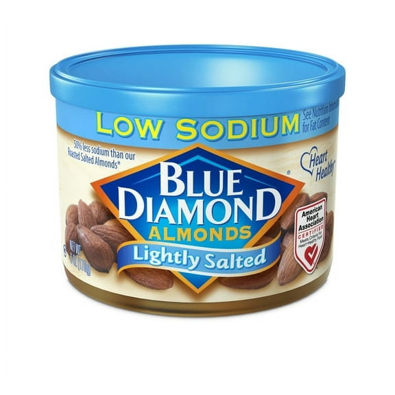 Blue Diamond Almonds, Lightly Salted, Low Sodium, 6 Ounce