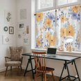 thumbnail image 5 of Orange Watercolor Floral Tier Curtains 54 Inch Length, Spring Flower Abstract Art Cafe Short Curtains for Bathroom Over Sink, Small Kitchen Curtain Light Filtering Tiered Drapes 2 Panels 27.5"Wx54"L, 5 of 8