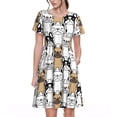 thumbnail image 1 of Disketp French Bulldog 2 para Vestido de Manga Corta para Mujeres, Vestidos de Verano para Mujeres, Casual y Holgado para la Playa, 1 of 6