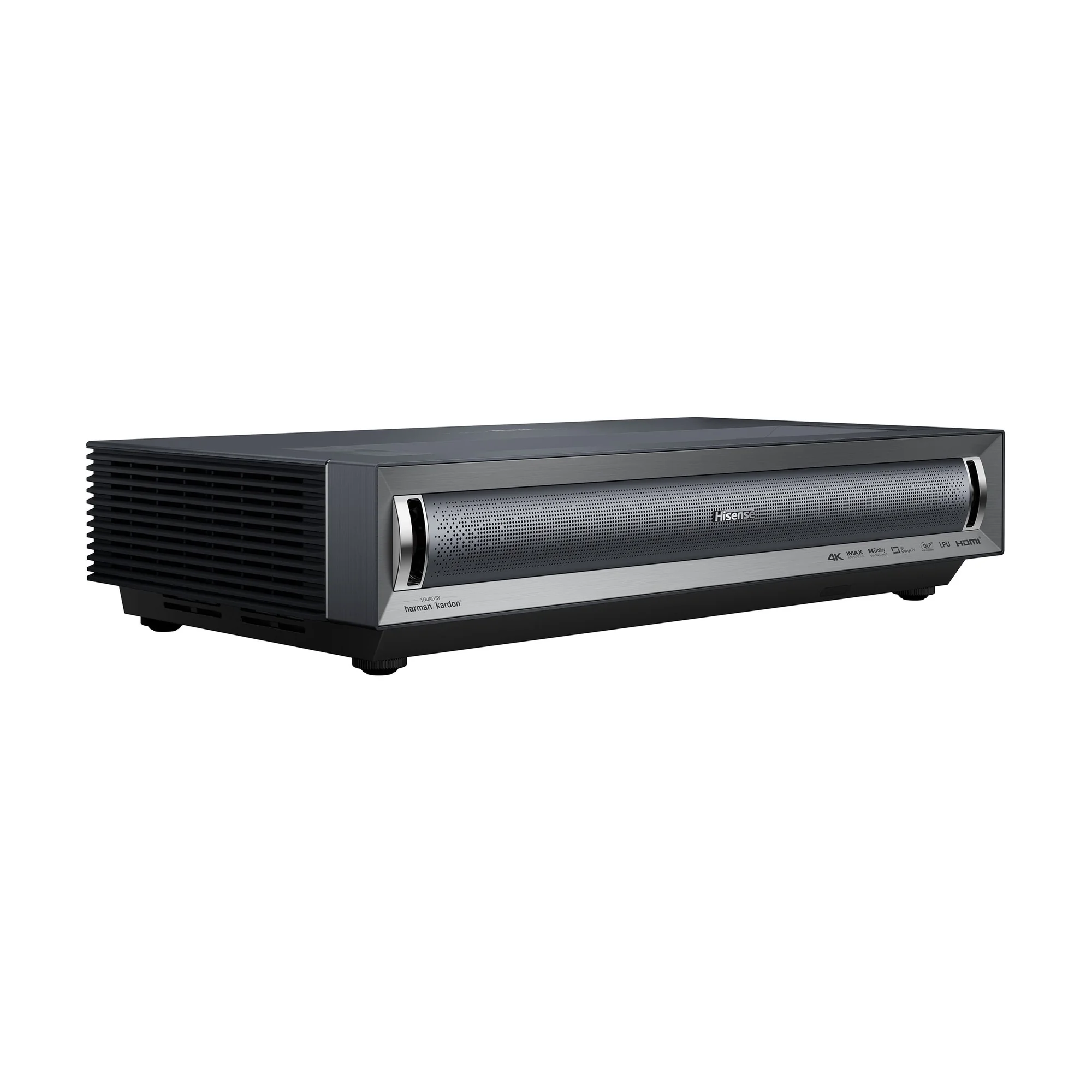 Restored Hisense TriChroma Laser Cinema PX3-PRO - DLP Projector - RGB Laser - 3000 ANSI Lumens - 3840 x 2160 - 4K - Ultra Short-Throw Lens - Wi-Fi / Bluetooth / Android TV-LAN - Gray