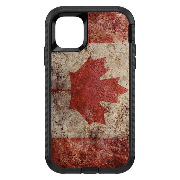 DistinctInk OtterBox Defender Custom Case for Apple iPhone 15 (6.1" Screen) - Show Your Love of Canada - Shockproof Protection