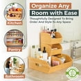 thumbnail image 4 of Canasto organizador de bambú apilable de 3 piezas Homeware Express, 4 of 9