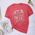 thumbnail image 2 of Camisetas de Verano de Mujer Pequeña Flor Impresa Cuello Redondo Manga Corta Superior, Verano Superior de las Mujeres, 2 of 4