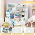 thumbnail image 4 of LELELINKY 4-Tiers Large Toy Storage Organizer with 5 Layer Sling, Kids Bookshelf for Playroom, Toy Organizer for Kids, White, 4 of 7
