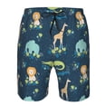 thumbnail image 3 of Honeii's Tropical Animals Print Men's Casual Shorts with Drawstring，Swim Trunks Quick Dry Beach Shorts, 3 of 5