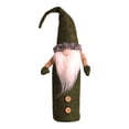 thumbnail image 1 of Inteprter Funda para botella de vino de Navidad, felpa larga, Rudolf, manga a prueba de polvo, telas no tejidas, sombrero de piezas, fundas para Kits de decoración para fiestas Verde Inteprter HA070265-03, 1 of 6