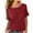 Wine, variant on Diufon Summer Casual Tops for Women Solid Color Blouses Round Neck Short Sleeve Tshirts