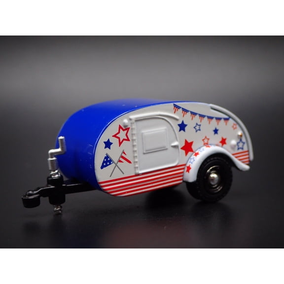 Open Box TEARDROP TRAVEL TRAILER CAMPER CANNED HAM 1:64 SCALE DIORAMA DIECAST MODEL CAR