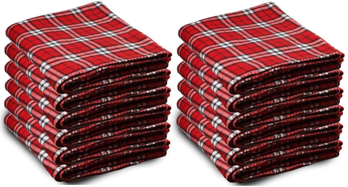 12 Pack of Bulk Soft Fleece Blankets 50 X 60, Cozy Warm Throw Blanket