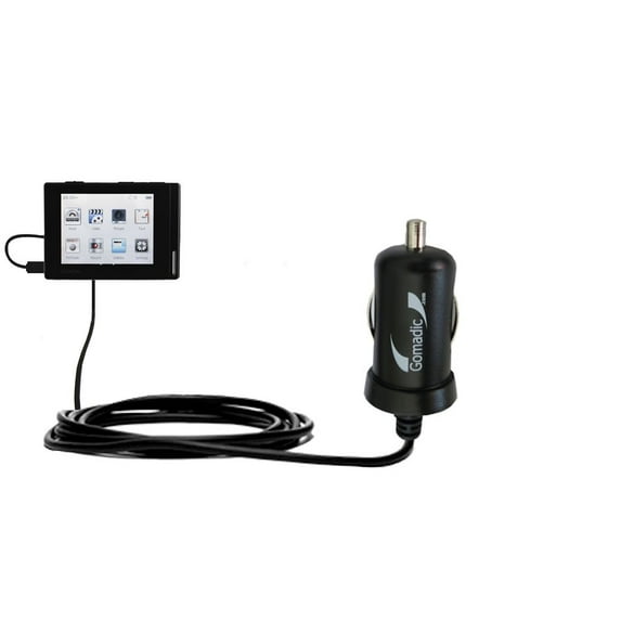 Gomadic Intelligent Compact Car / Auto DC Charger suitable for the Cowon iAudio D2 Plus - 2A / 10W power at half the size. Uses Gomadic TipExchange Te