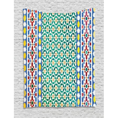 Wall Accessories Living Room Moroccan Decor Wall Hanging Tapestry, Colorful Moroccan Mosaic Wall Mideast Style Craftsmanship Vertical Details, Bedroom Living Room Dorm Accessories, By Ambesonne ()