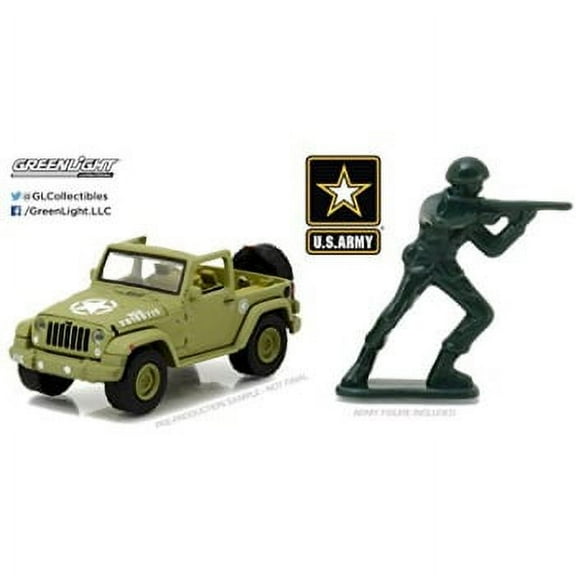 GreenLight 164 U.S. Army 2016 Jeep Wrangler with Plastic Soldier Diecast Vehicle