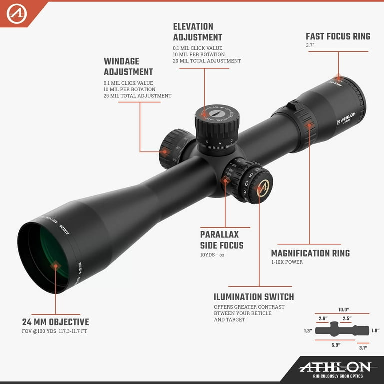 Athlon Optics Ares ETR 3-18x50 UHD Riflescope, Multi-Coated Lenses