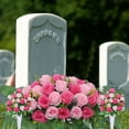 thumbnail image 4 of 3PCS/Set Artificial Cemetery Flower Saddles, Memorial Grave Flowers with Rose Bouquet for Tombstone Headstone Decorations, for Outdoor Cemetery Vase, Long-Lasting Grave Decorations and Remembrance, 4 of 6
