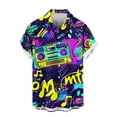 thumbnail image 5 of Wrtxtat Men's Hawaiian Shirts Lapel Short Sleeve Full Button Down Novelty Cruise Holiday Shirts Summer Holiday Vacation Beach Party Shirts Dark Blue S, 5 of 6