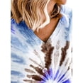 thumbnail image 3 of FASHIONWT Women Casual Sporty Long Sleeve V-Neck Tie Dye Graphic T-Shirt, 3 of 4