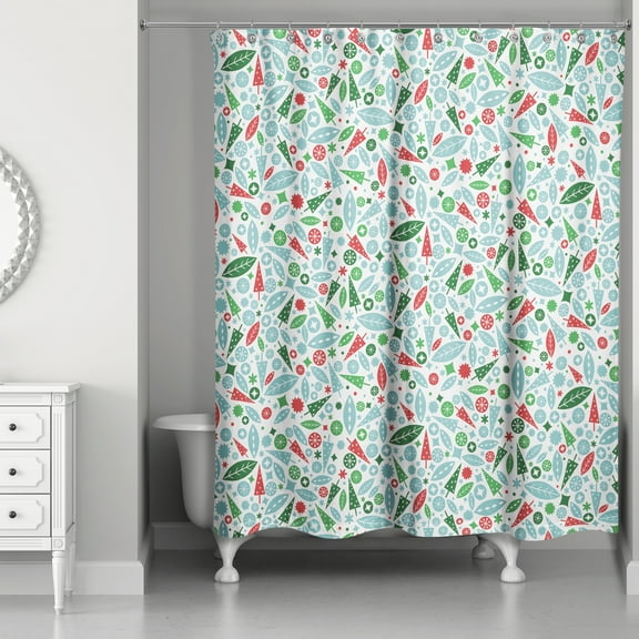Creative Products Midcentury Modern Holiday Pattern 71x74 Shower Curtain